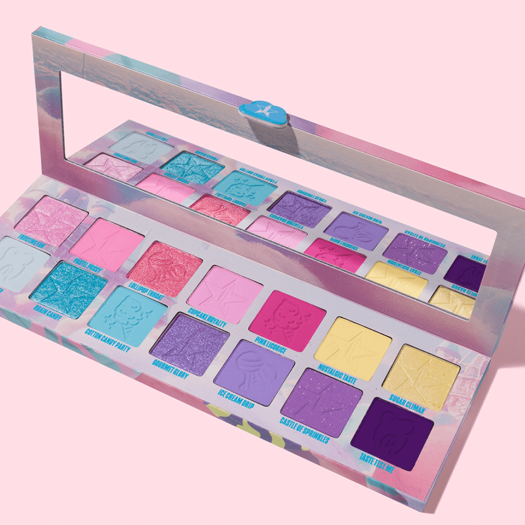 Jeffree Star, Jeffree Star Cosmetics, Eyeshadow, Eyeshadow Palette, Beauty, Cosmetics, Makeup, Cotton Candy, Cotton Candy Eyeshadow Palette, Packaging